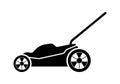 Lawn mower icon. Lawnmower silhouette. Grass care machine. Vector illustration